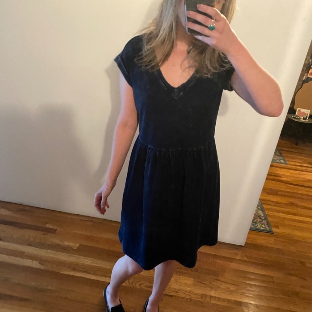 NWT Jane & Delancey Navy Blue Cuffed Cap Sleeve Dress size xs